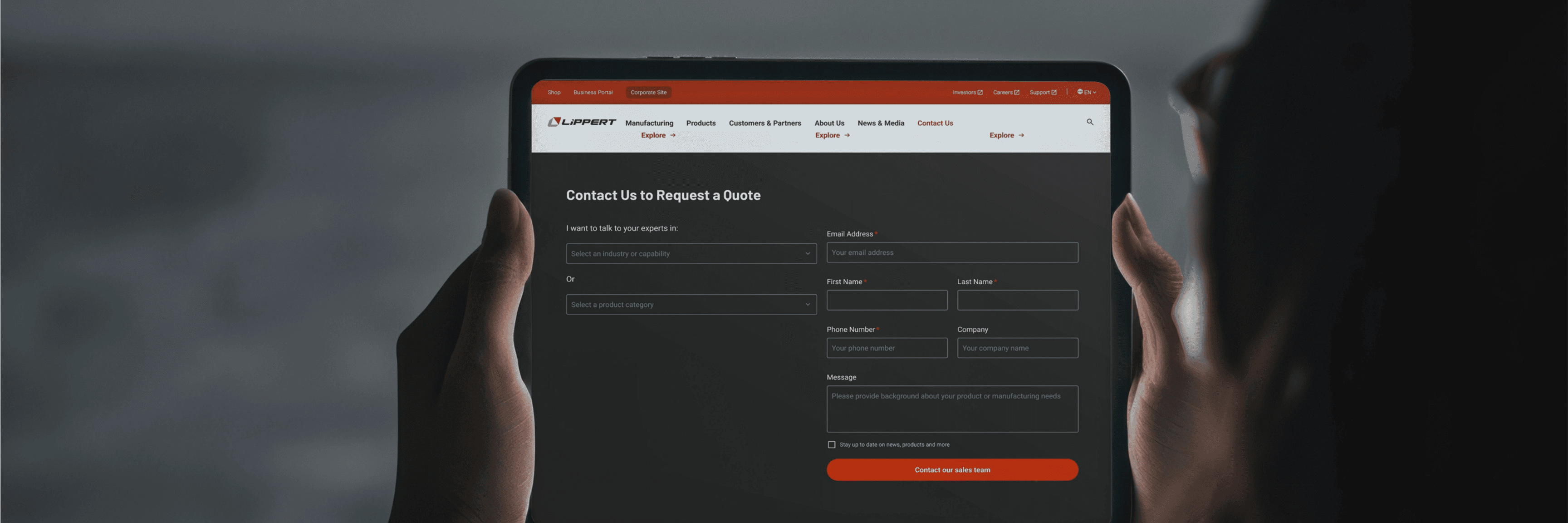 Lippert Corporate site Case Study