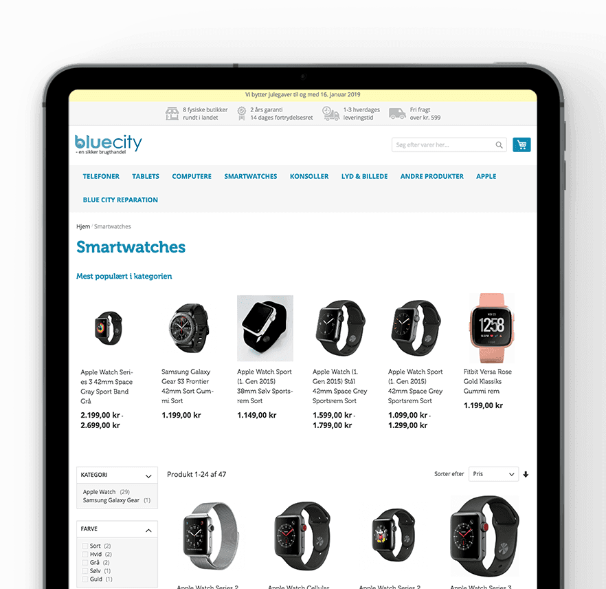 blue city site on the ipad
