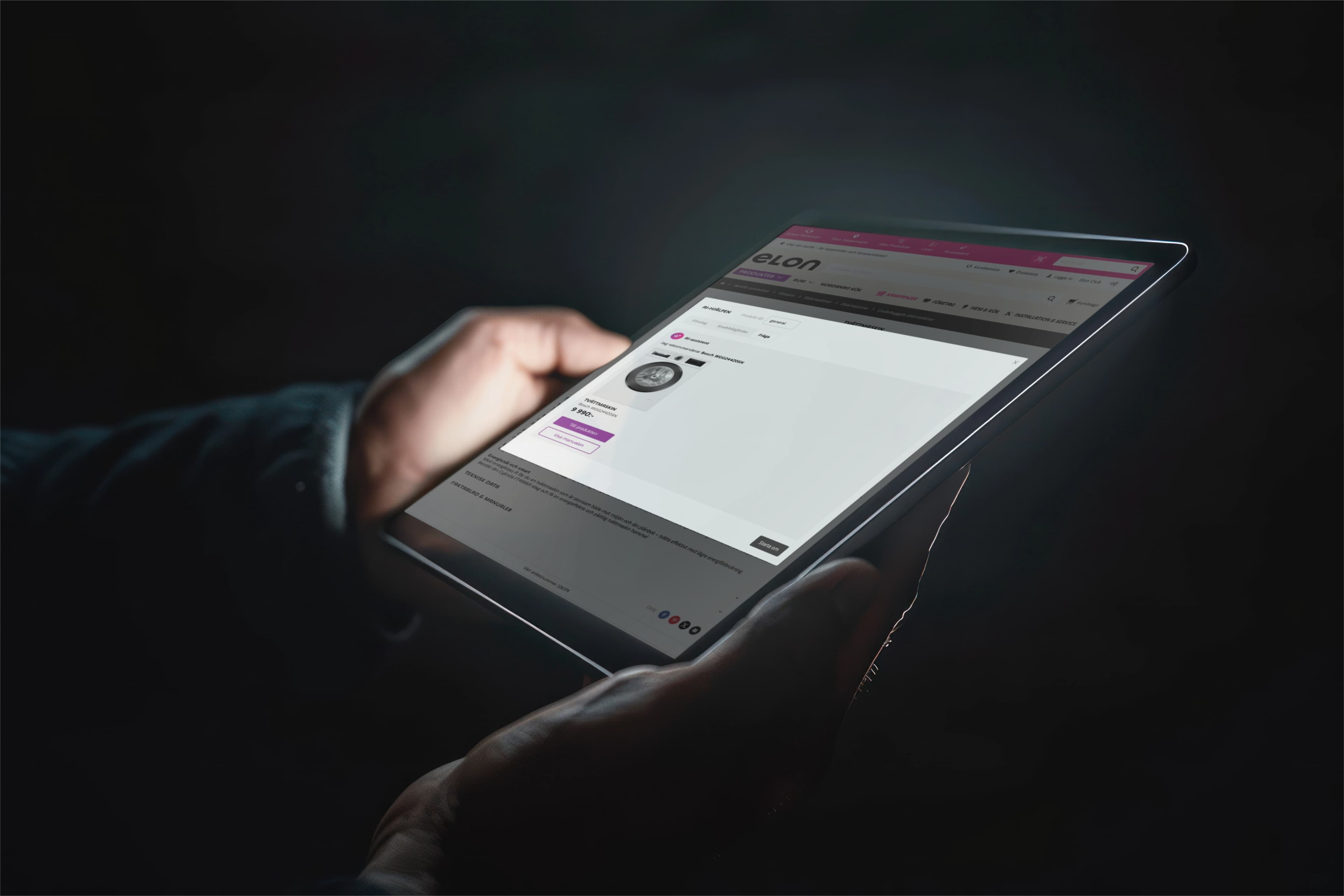 Elon AI image hands holding tablet