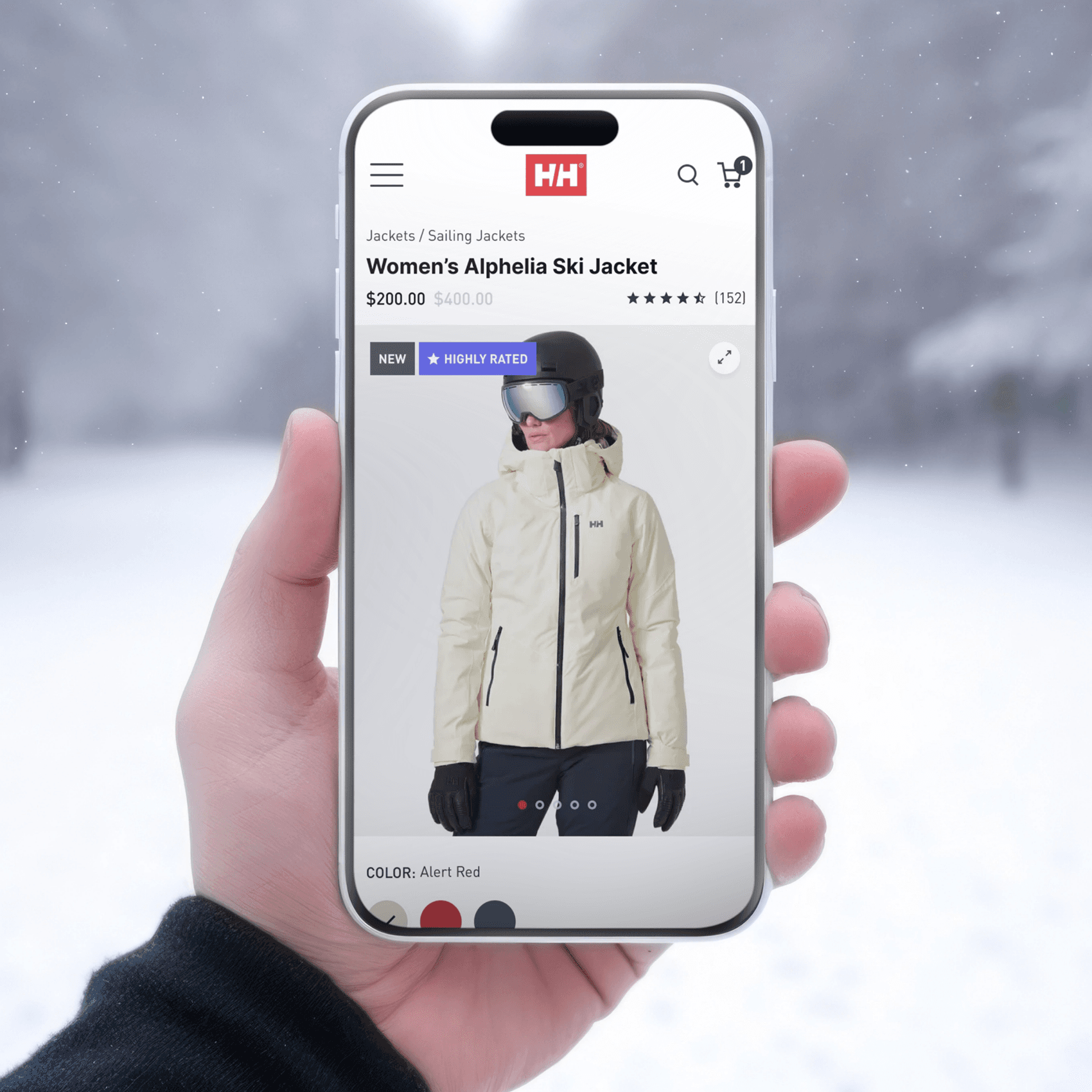 HH phone image with hand, white