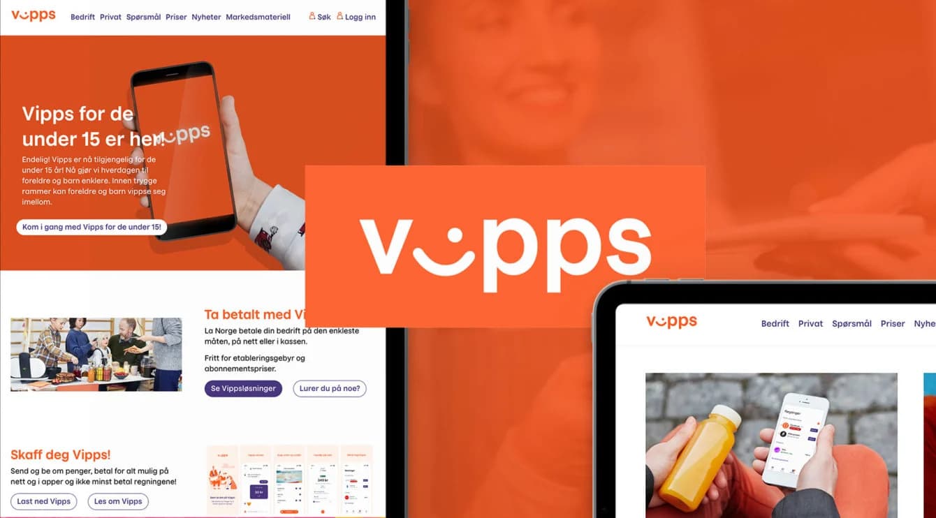 Vipps site on the tablet