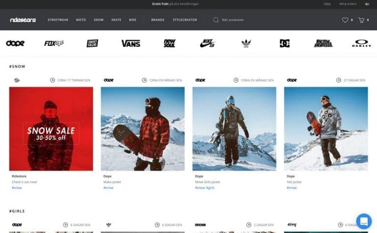 Vaimo Client Ridestore in Top 10 eCommerce Sites in Sweden - Featured Image