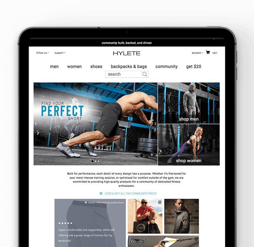 hylete Site on the Ipad