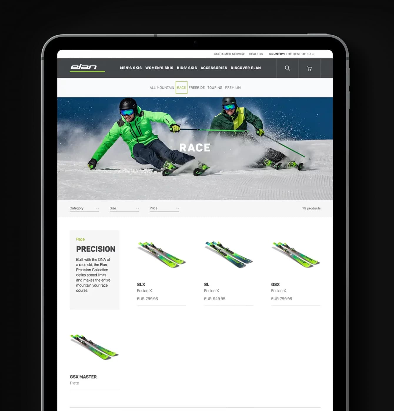 elan skis site on the ipad