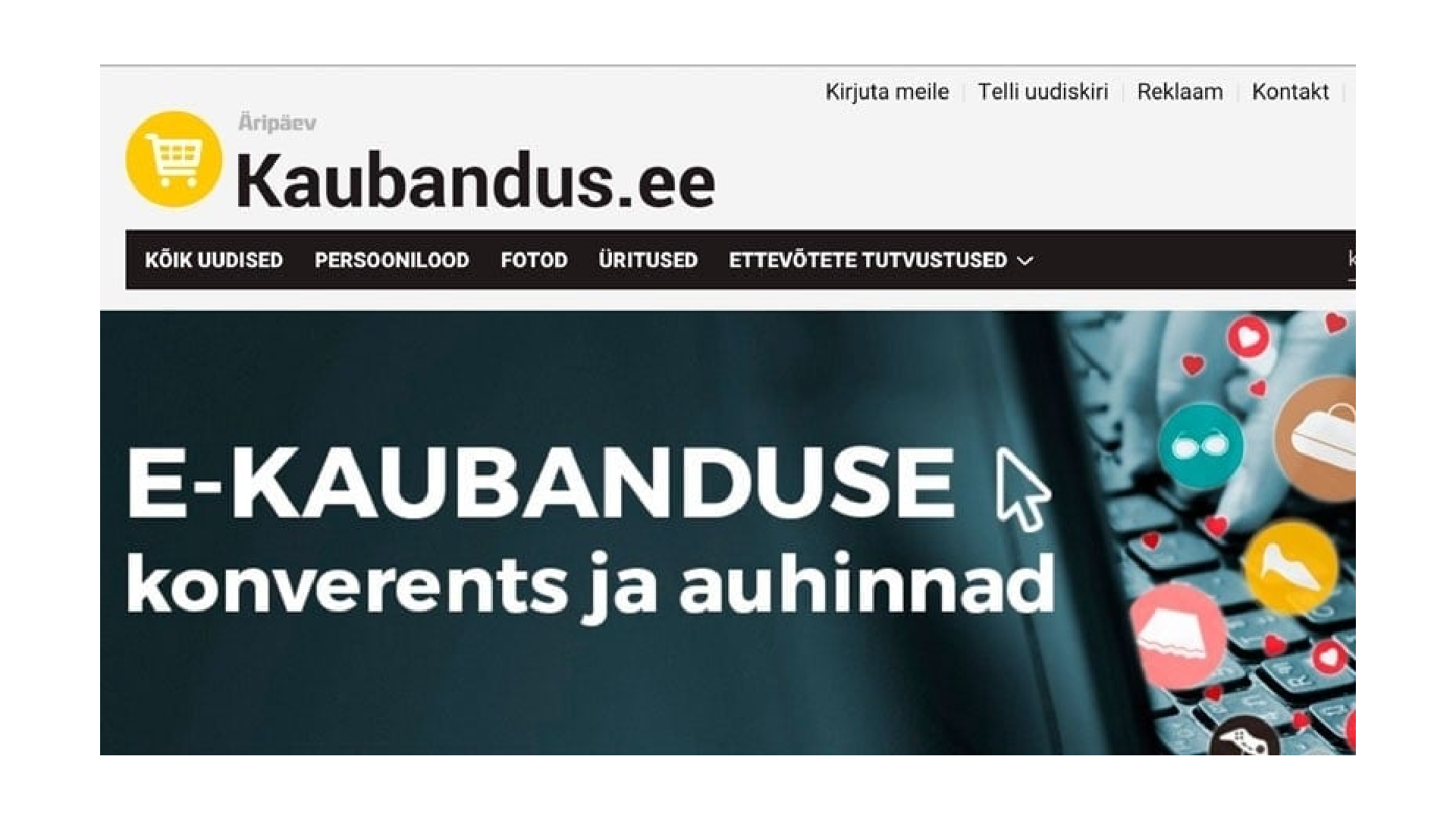 Screen shot of Estonian award website