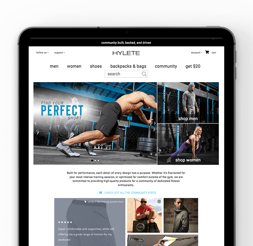 HYLETE eCommerce site