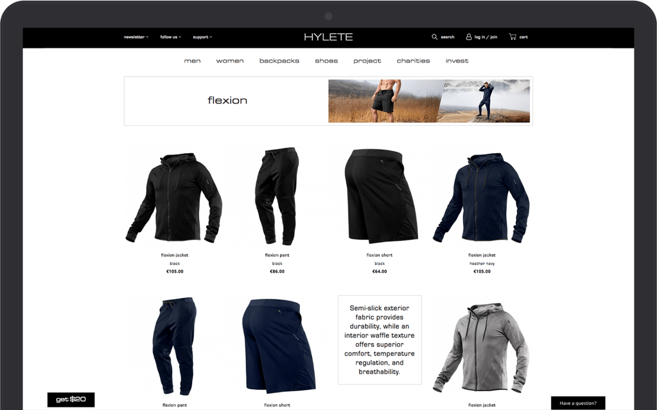 HYLETE eCommerce site