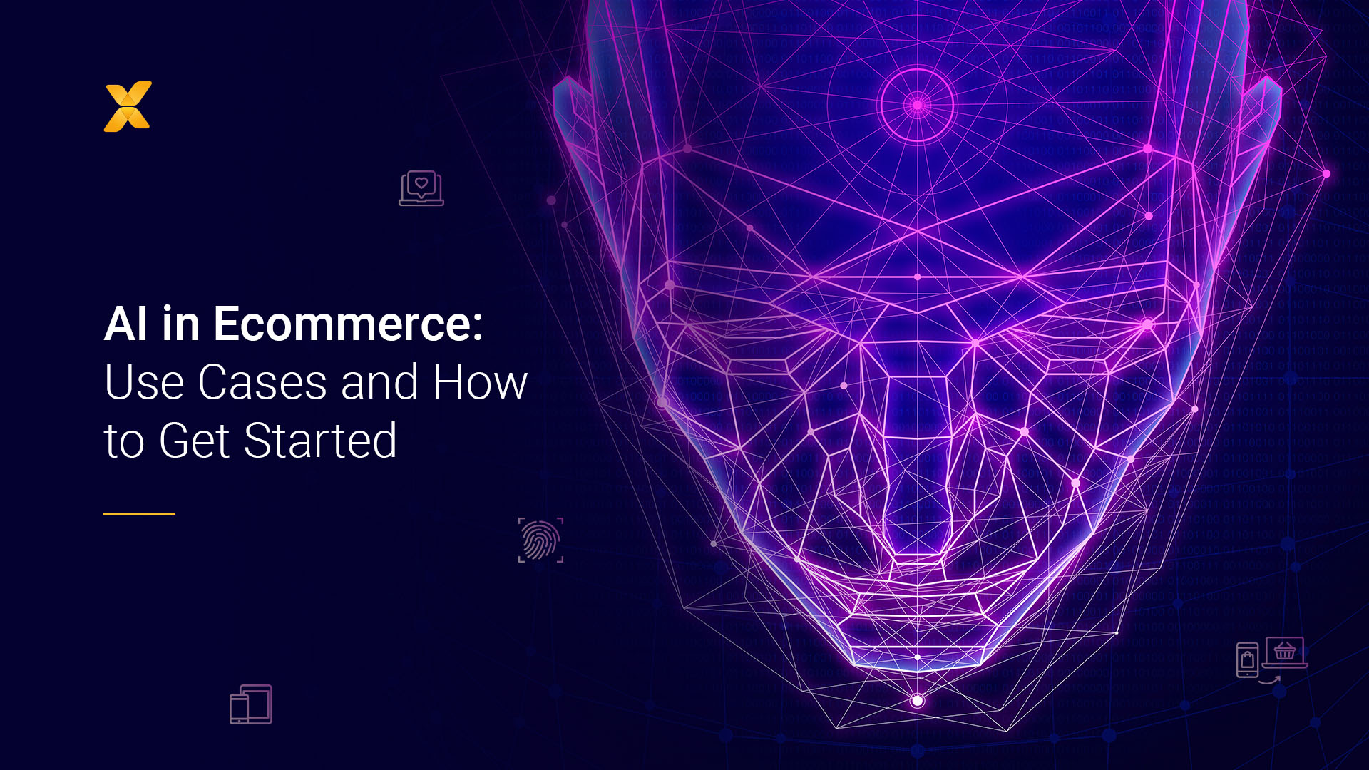 Abstract image with title "AI in Ecommerce."