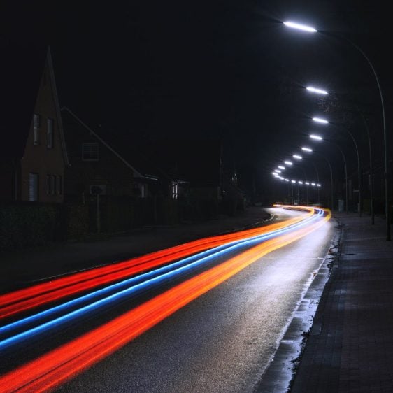 road with traffic at night