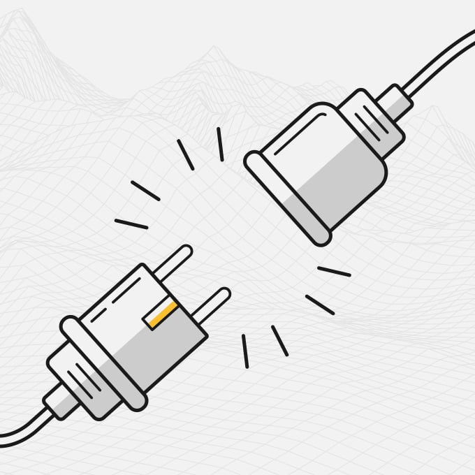 Image showing two electrical plugs connecting.
