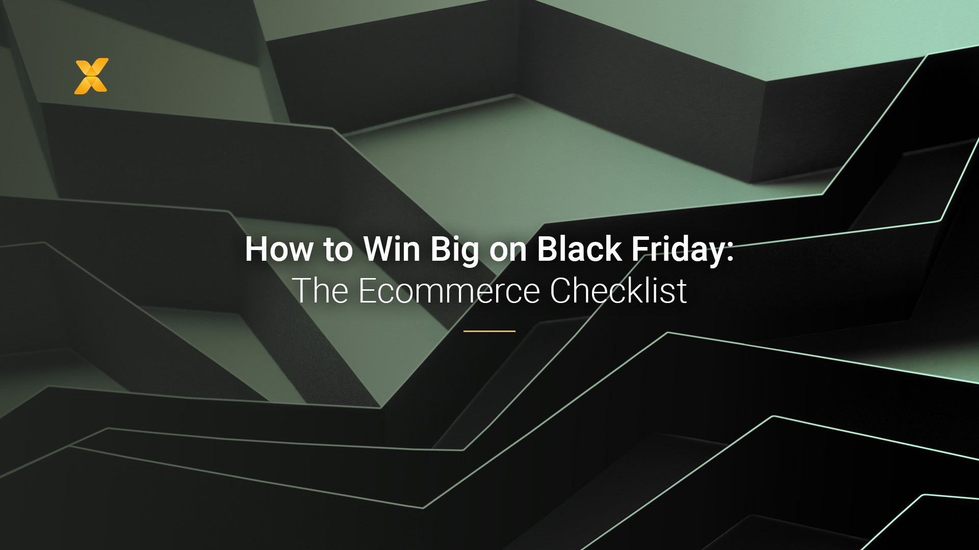 An abtract image by Vaimo with the title "The Black Friday Ecommerce Checklist"