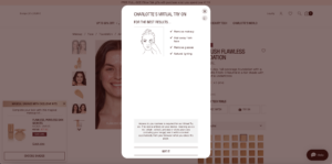 Image showcasing immersive visual experiences through a makeup selector tool