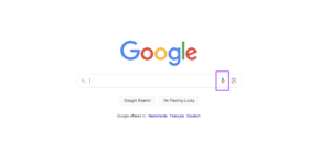 Voice commerce integration shown through Google front page