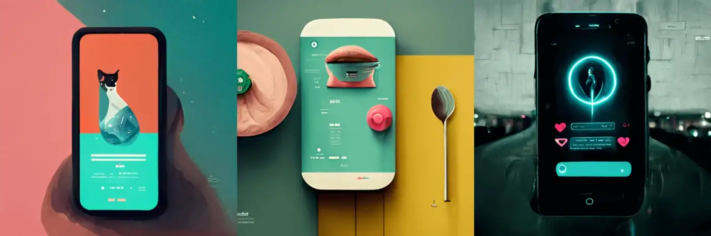 Examples of AI-generated UI style