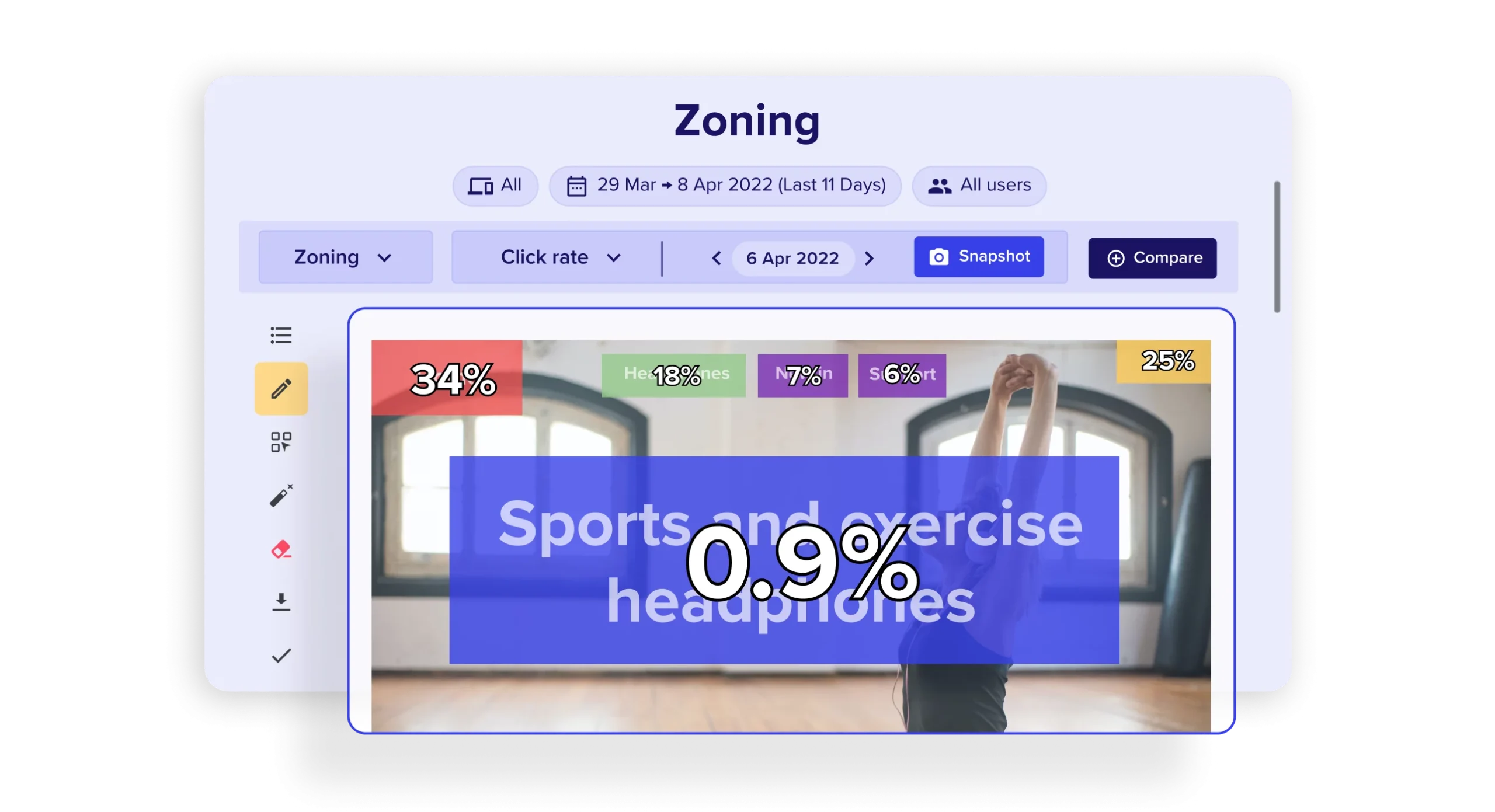 Image showing how Zone-Based Heatmaps works with Contentsquare.