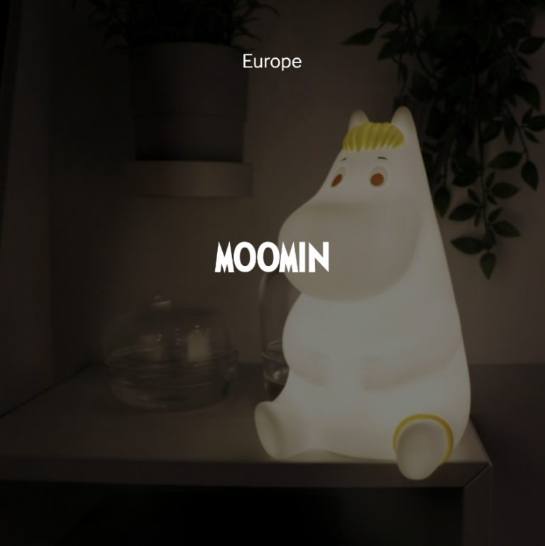 Image showing Moomin logo and character in the background.