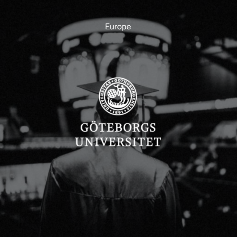 University of Gothenburg logo and abstract background image.