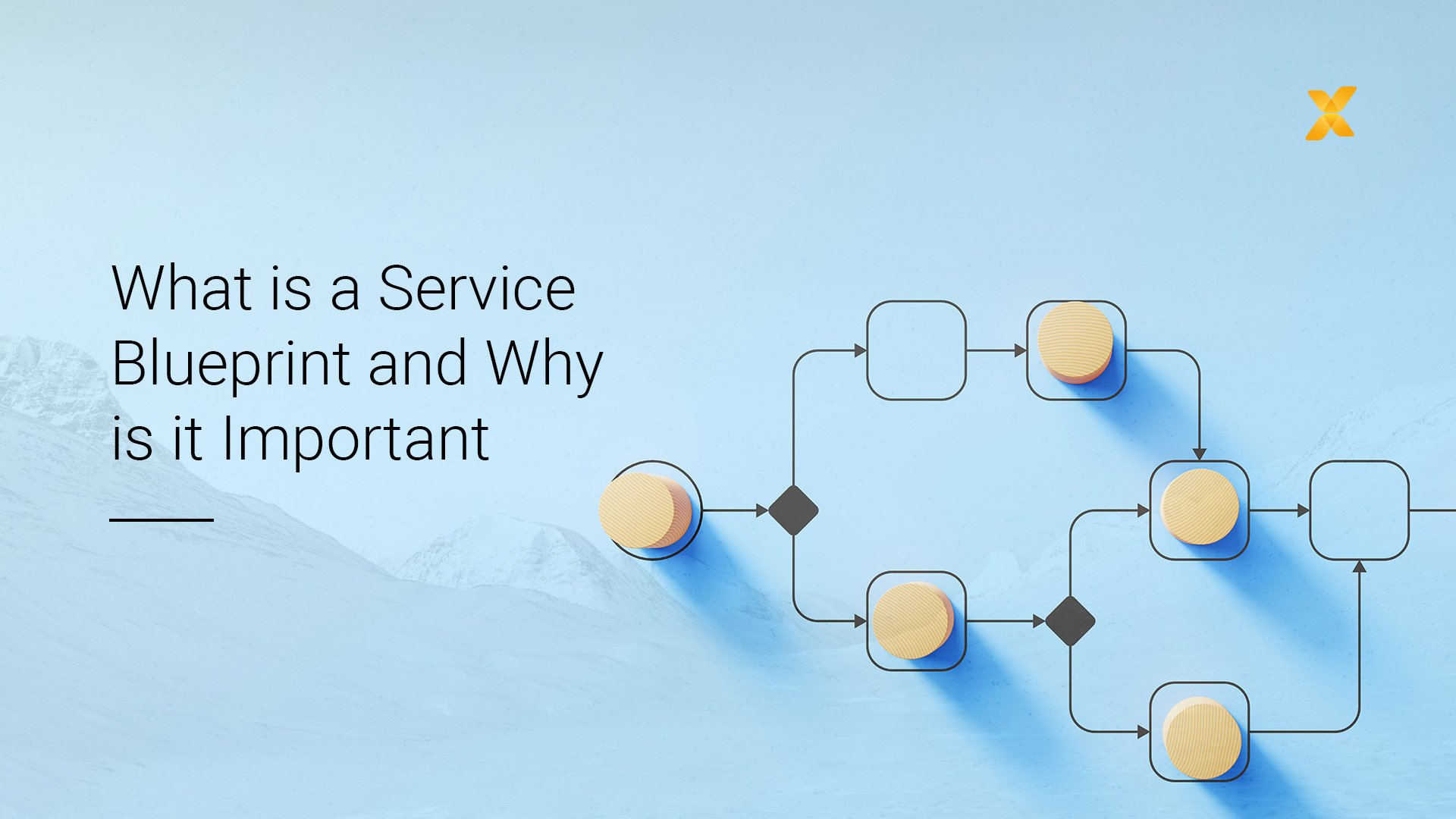 image of artistic service blueprint with title of blog post