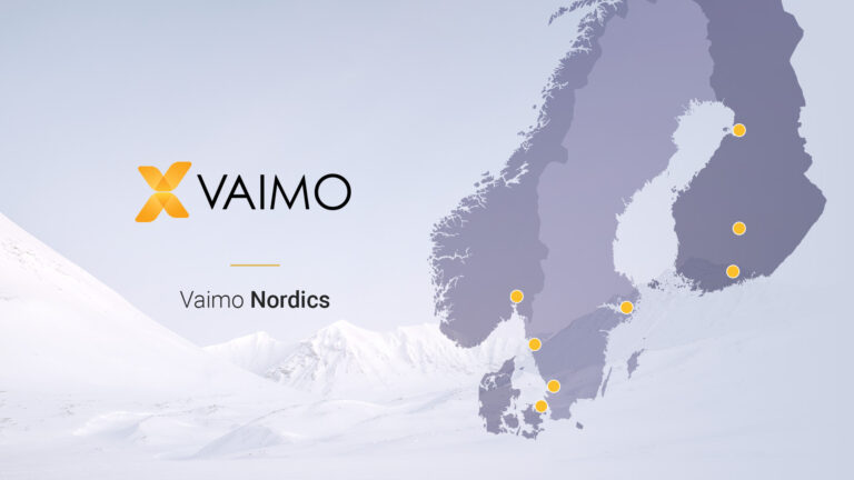 map of nordic countries with locations of Vaimo's offices
