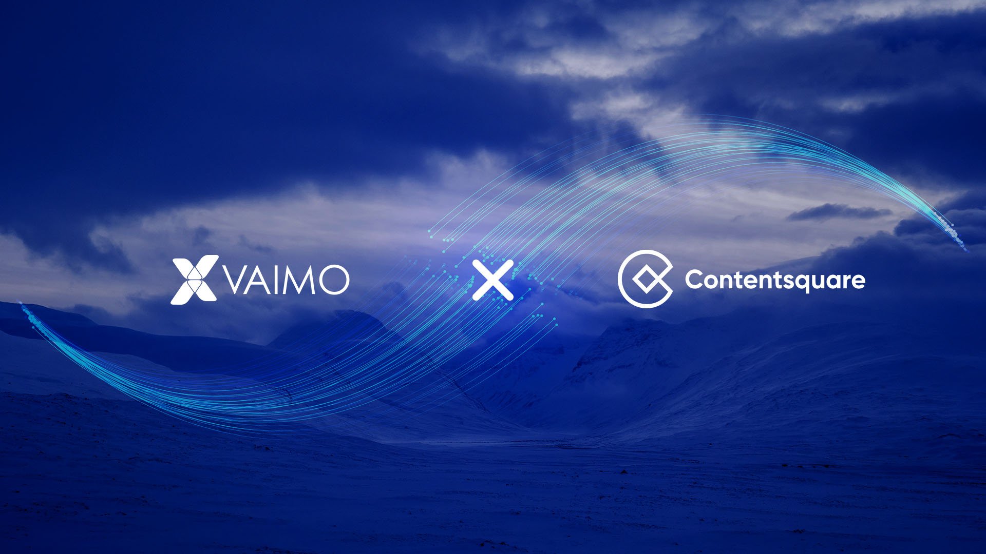 contentsquare och vaimo logotyper på blå bakgrund