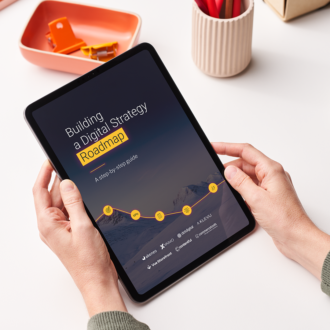 image of digital strategy roadmap displayed on a tablet