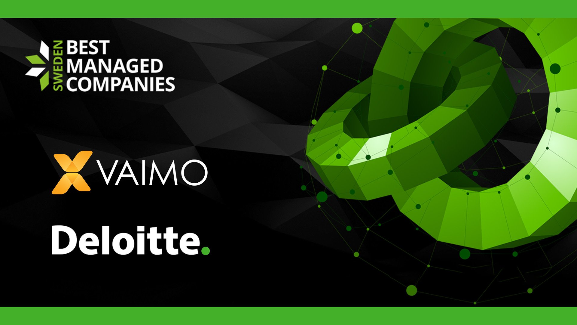 image of vaimo and deloitte logos on black and green background