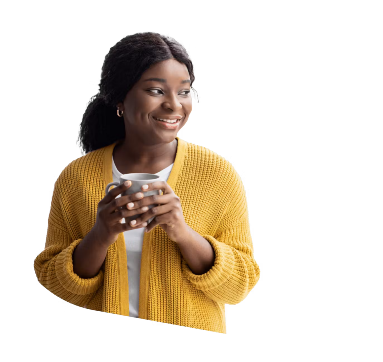 Algolia image of woman drinking tea