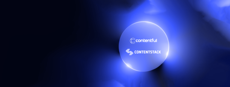 Abstract image with Contentful and Contentstack logos
