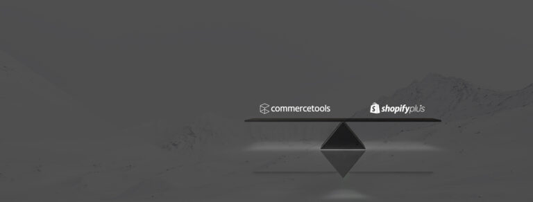 Abstract image showing commercetools and Shopify Plus logos