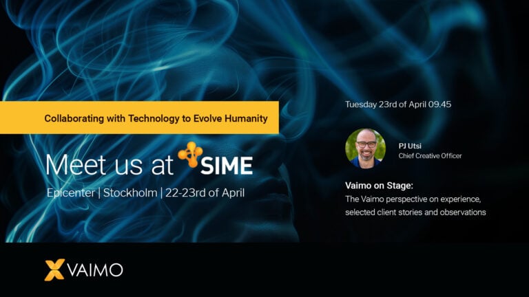 Image communicatind Vaimo's participation at the Sime event 2024