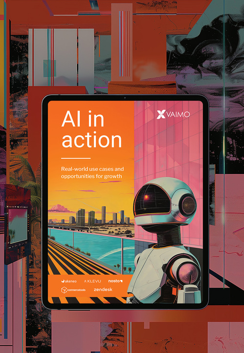 image of ai in action ebook cover on tablet