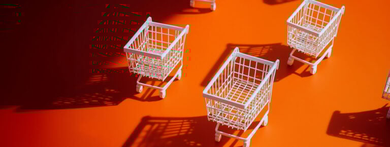 Hero image with plentiful grocery carts