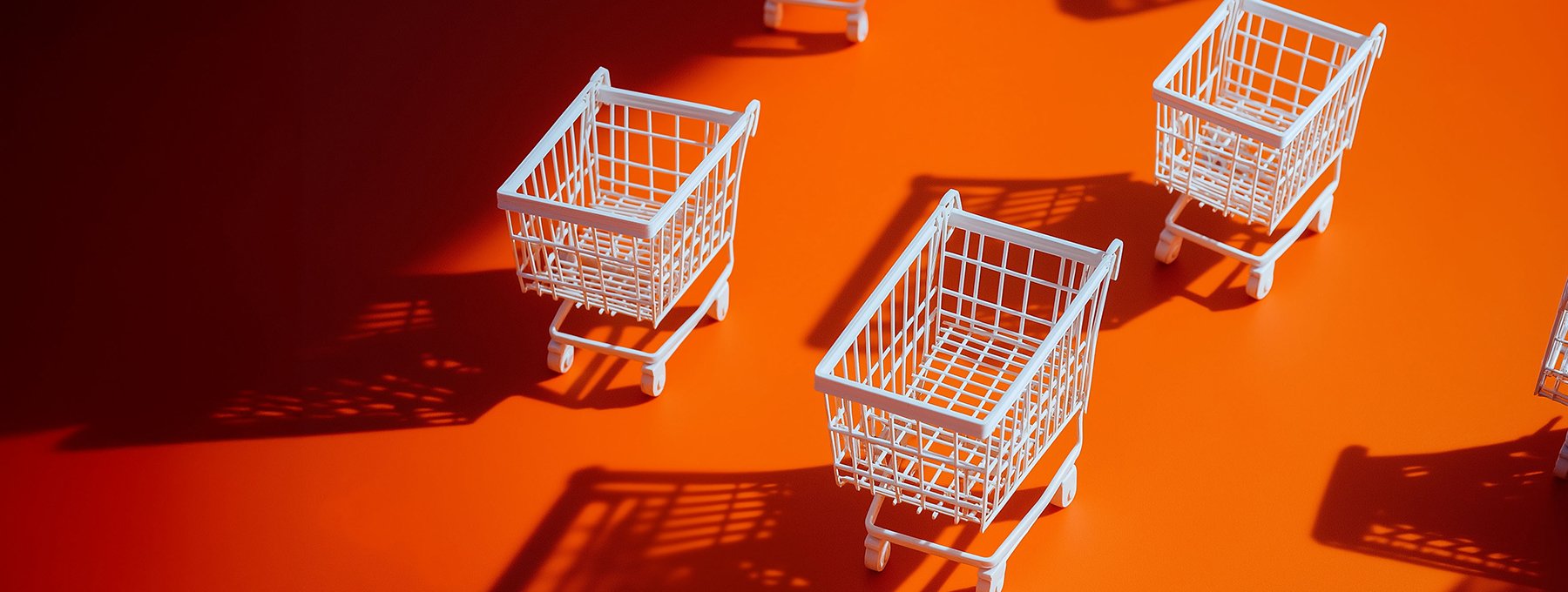 Hero image with plentiful grocery carts