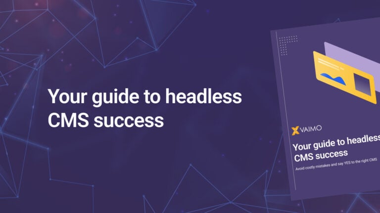 Your guide to headless CMS success guide on an abstract purple background